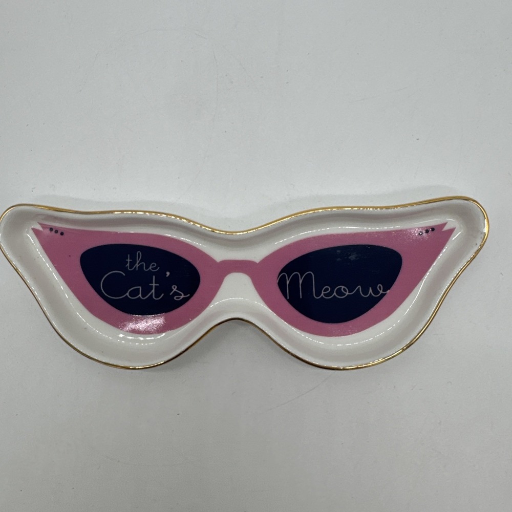 The Cat's Meow Sunglasses Trinket Dish‎ By Rosanna C'Est Paris 6.5" Long
